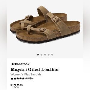 Birkenstock Mayari Oiled Leather Sandals in Tobacco Brown